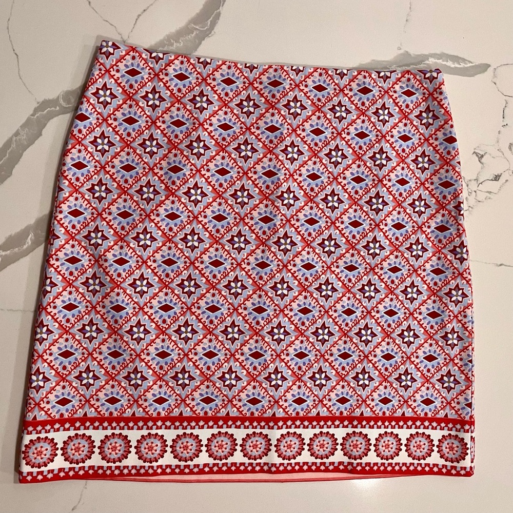 Talbots Geometric Pattern A-Line Skirt